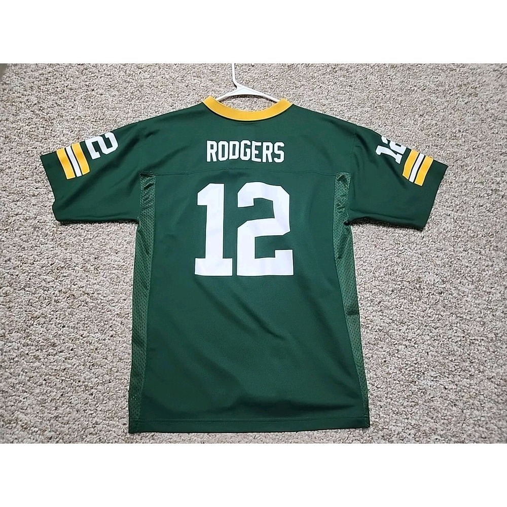 Green Bay Packers Aaron Rodgers 12 Jersey NFL Team Apparel Youth XL 18-20 Green